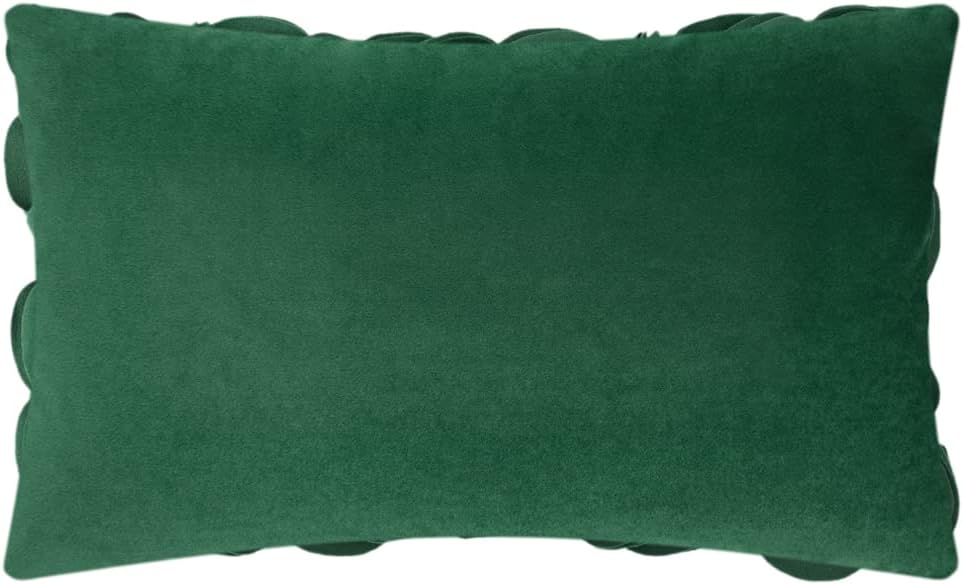 VG|dark-green-persian-velvet|Handmade 3D Floral Throw Pillow Cover