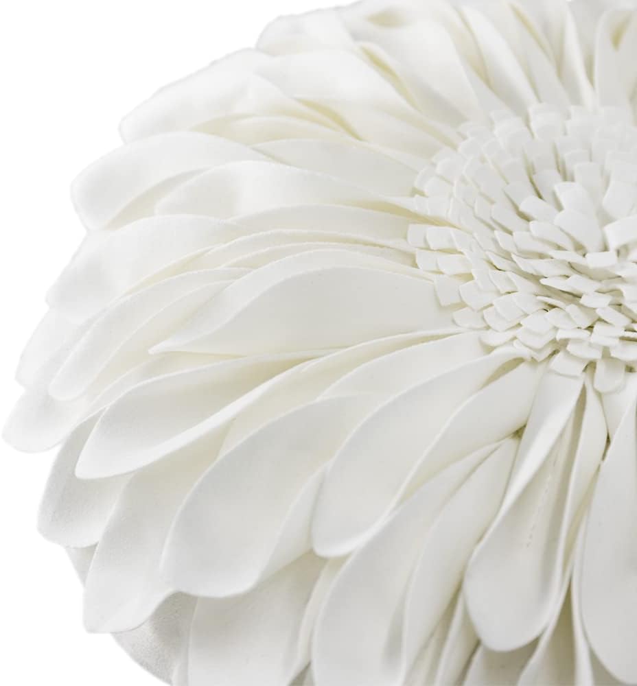 3D Flower Throw Pillow Covers Decorative Aesthetic Sunflower Accent Pillow Cases Handmade Pillowcase Round Cushion for Car Bedroom Bed Couch Chair with Insert White