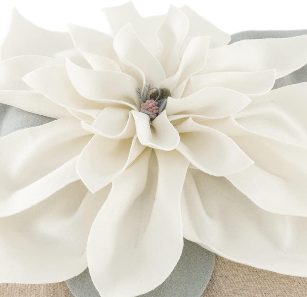 VG|beige|Luxury 3D Flower Throw Pillow Cover
