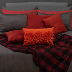 VG|orange-red|3D Flower Throw Pillow Cover