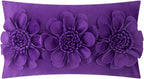 VG|bright-violet|3D Flower Throw Pillow Cover