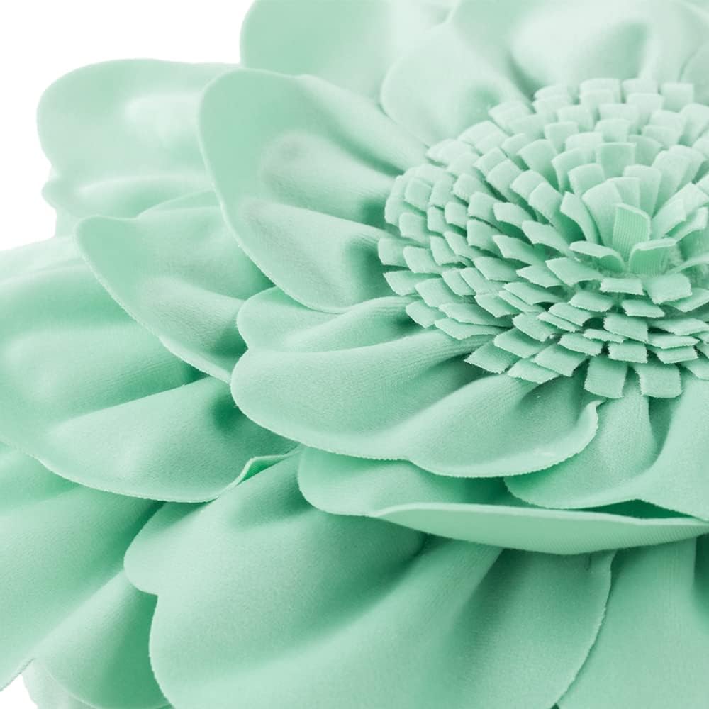 VG|mint|Flower Throw Pillow Cover Decorative Round Pillowcase Floral Cushion for Bed Sofa Couch Car Decor