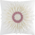VG|white-cream-white|3D Sunflowers Throw Pillow Cover Wine Red