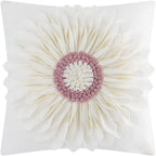 VG|white-cream-white|3D Sunflowers Throw Pillow Cover Wine Red