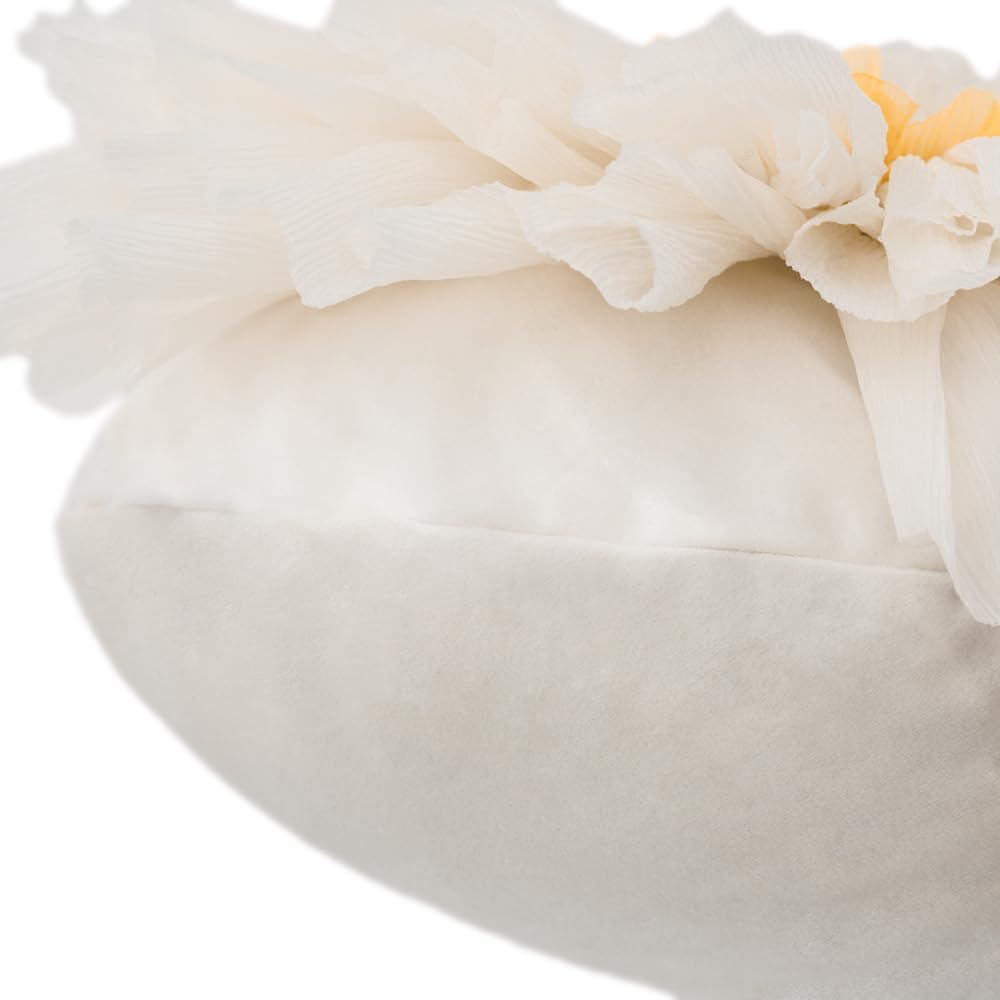 VG|beige|Decorative 3D Flower Shaped Throw Pillow