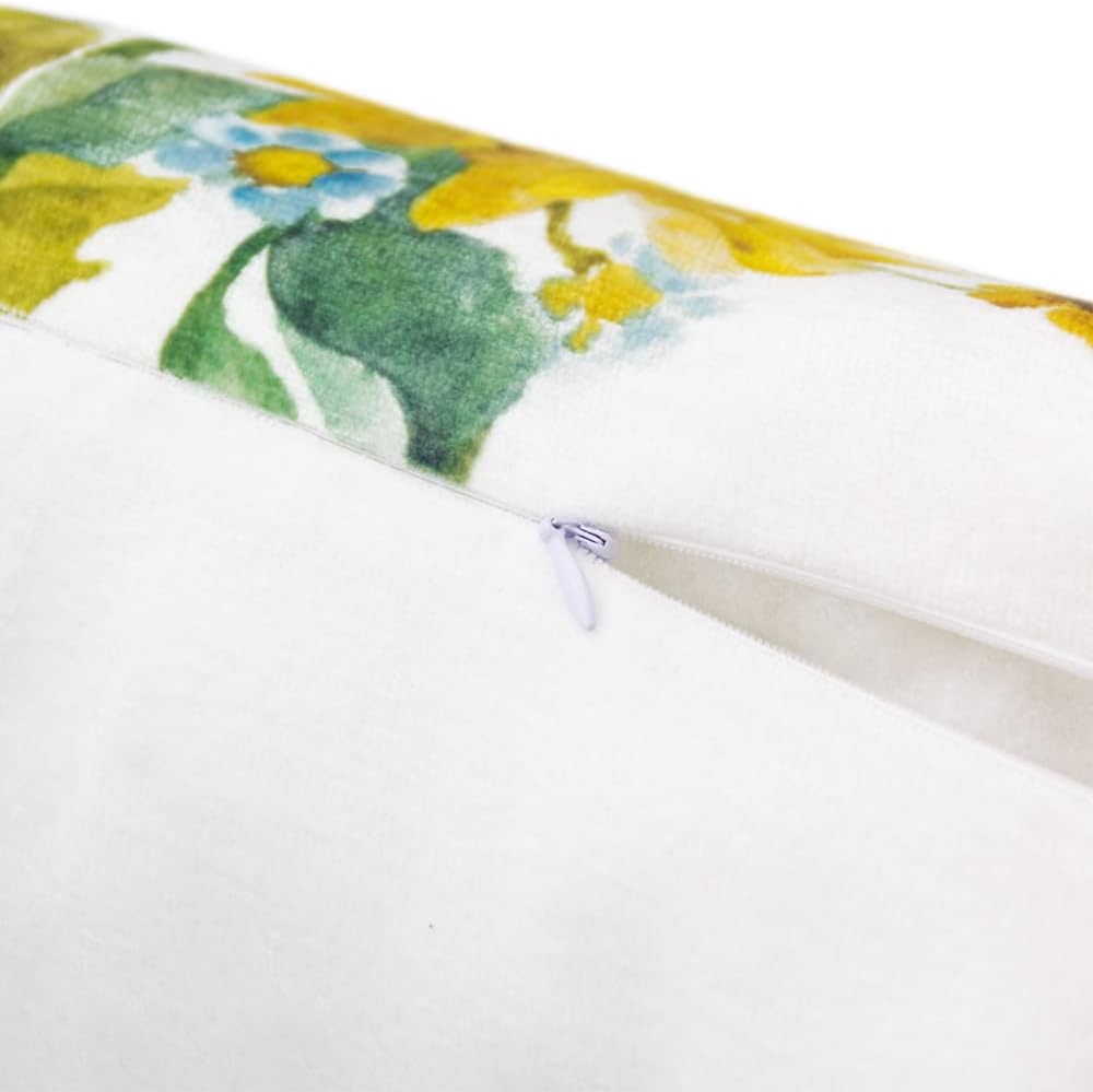 VG|chenille-14x28-inch|Sunflower Throw Pillow Cover, White