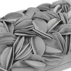 VG|grey-velvet|Handmade 3D Floral Throw Pillow Cover