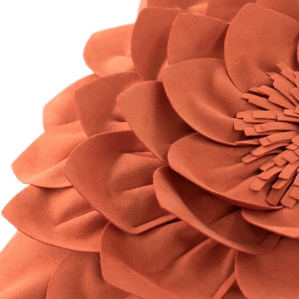 VG|pumpkin-orange|3D Flower Throw Pillow Covers