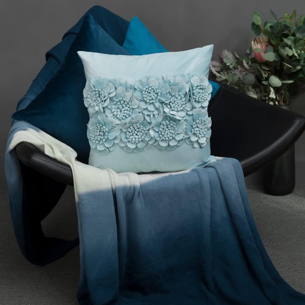 Handmade 3D Flower Throw Pillow Cover