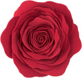 3D Flower Throw Pillow Cover, Beige White - Red