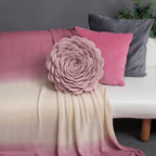 VG|coral-pink|Handmade 3D Flower Throw Pillow Round Cushion
