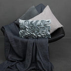 VG|sky-blue-solid-suede|Handmade 3D Floral Throw Pillow Cover