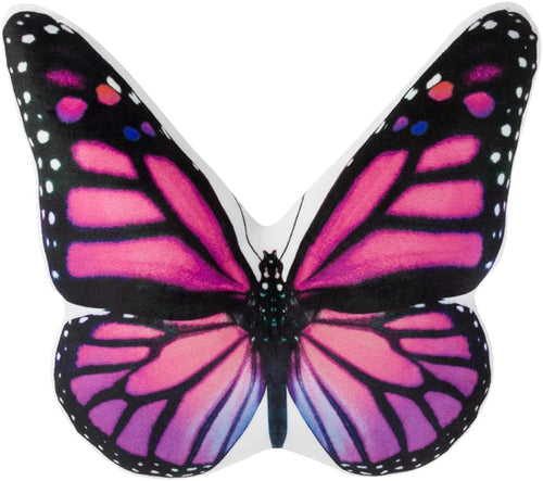 3D Butterfly Throw Pillow, Hot Pink - Pink Red