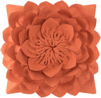 VG|pumpkin-orange|3D Flower Throw Pillow Covers