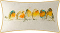 Happy Embroidery Throw Pillow Cover - 24" x 14" (Pack of 1) / Orange