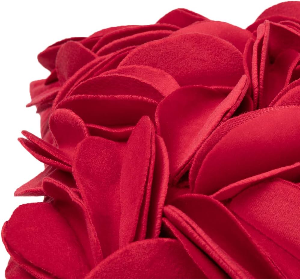 VG|red-velvet|Handmade 3D Floral Throw Pillow Cover