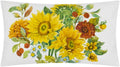 Sunflower Throw Pillow Cover, White - Velvet Yellow 14" X 24"