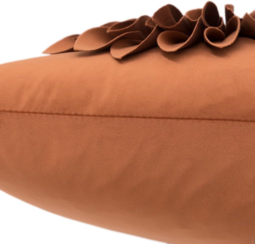 VG|red-burnt-orange|3D Sunflowers Throw Pillow Cover Wine Red