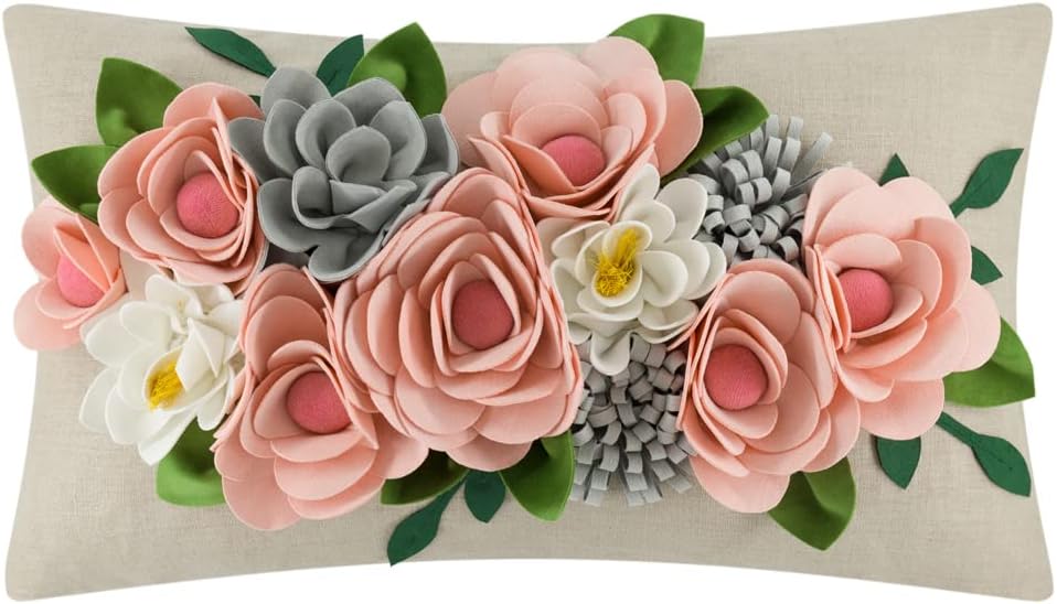 Decorative 3D Flower Throw Pillow Covers - 3dflower-e-pink