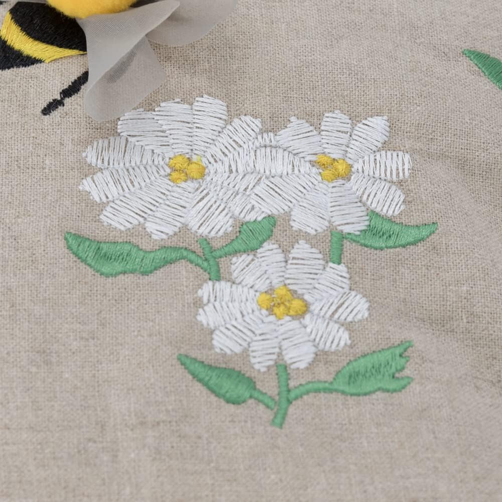 VG|bee|Happy Embroidery Throw Pillow Cover