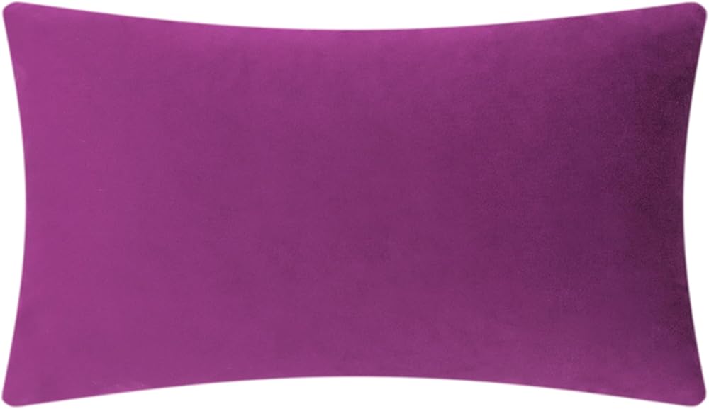 VG|purple-red|3D Flowers Throw Pillow Cover Decorative Soft Velvet Accent Floral Cushion Lumbar Pillowcase for Bed Sofa Couch Living Room