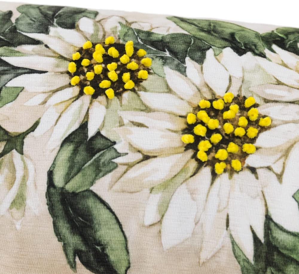 VG|daisy|3D Flower Lumbar Throw Pillow Covers White