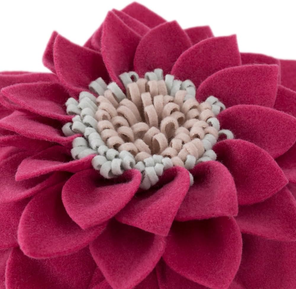 VG|rosered|3D Flower Throw Pillow Decorative Accent Pillow Round Cushion for Sofa Couch Chair Bedroom Home Decor