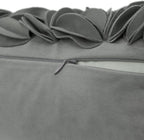 VG|dark-grey-velvet|Handmade 3D Floral Throw Pillow Cover