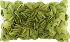 VG|green-velvet|Handmade 3D Floral Throw Pillow Cover
