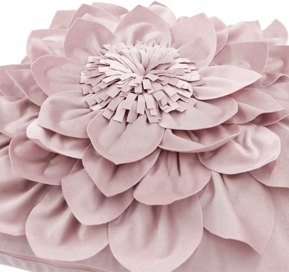 VG|rose-gold|3D Flower Throw Pillow Covers