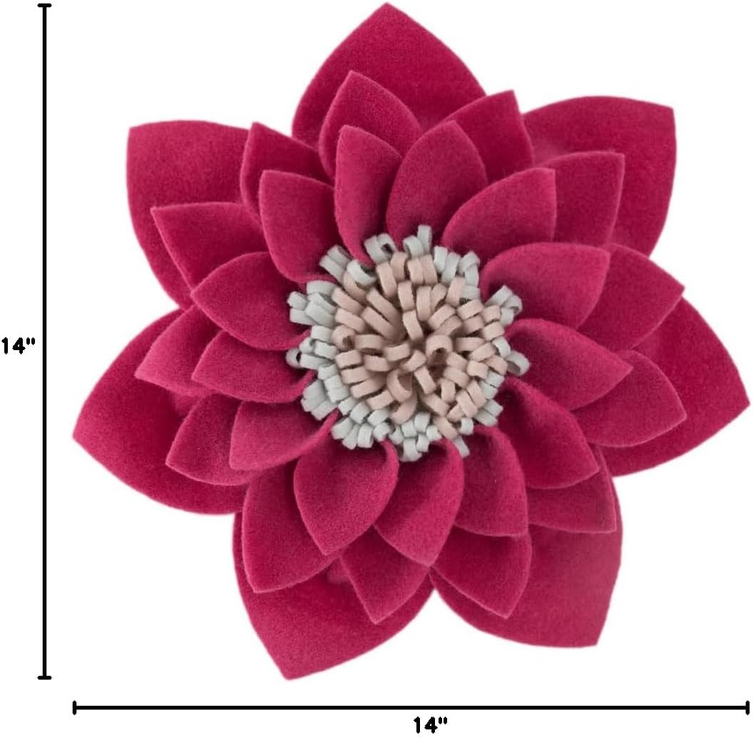 VG|rosered|3D Flower Throw Pillow Decorative Accent Pillow Round Cushion for Sofa Couch Chair Bedroom Home Decor