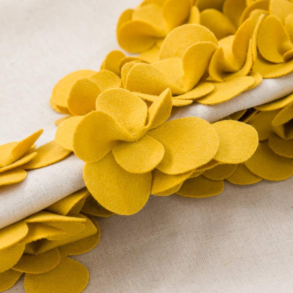 VG|yellow|Handmade 3D Flower Throw Pillow Covers Decorative Aesthetic Floral Accent Pillow Cases Stereo Cushion for Couch Living Room Bed Chair Decor Beige