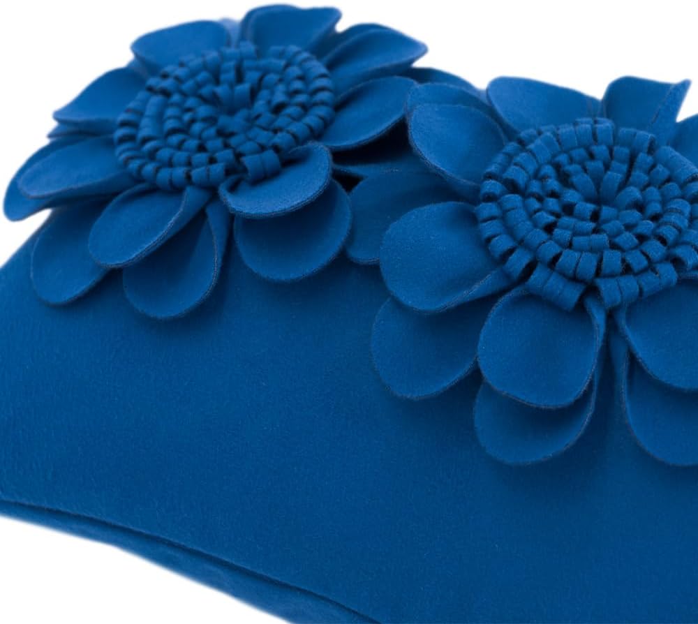 VG|royal-blue|3D Flower Throw Pillow Cover