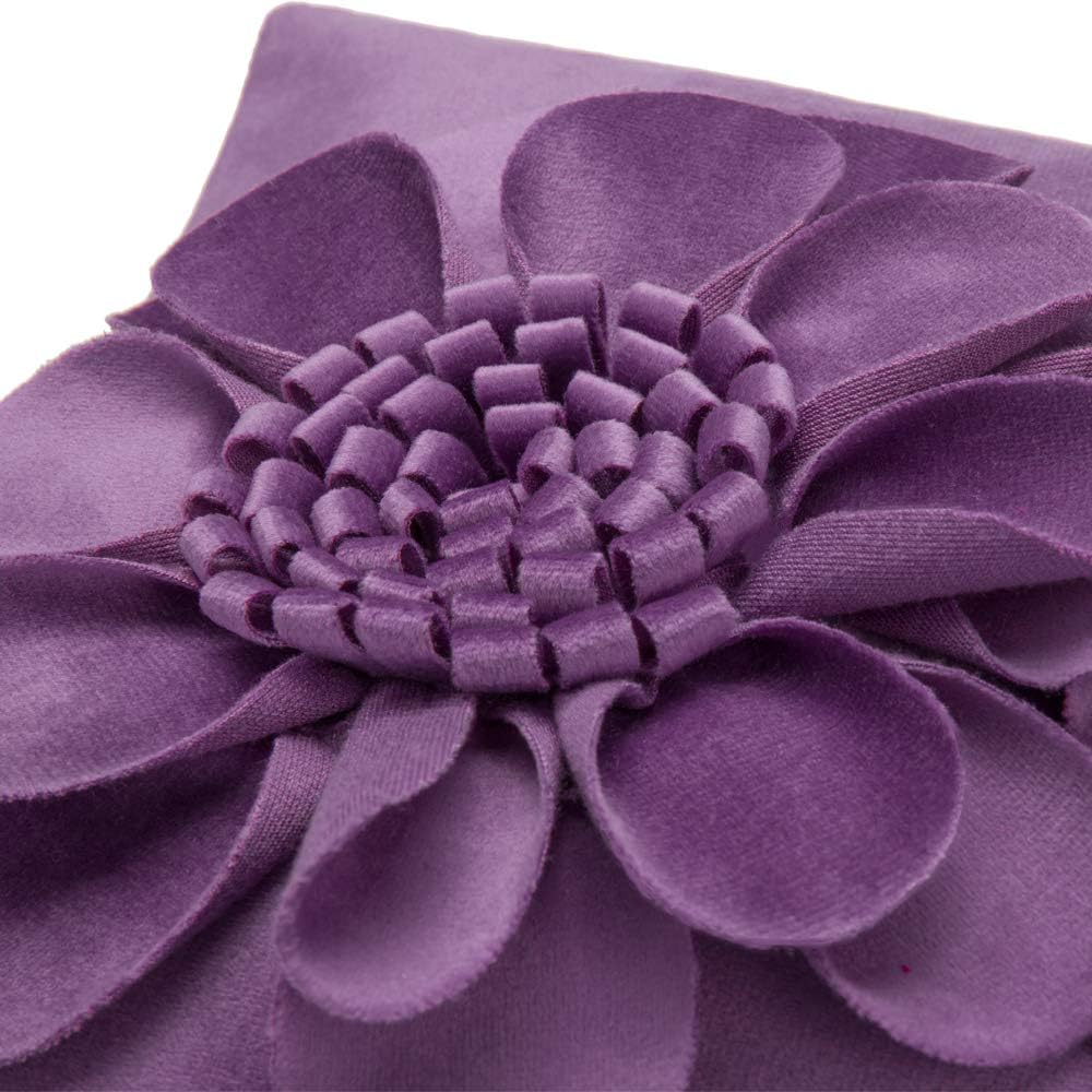 VG|purple|3D Flower Throw Pillow Cover