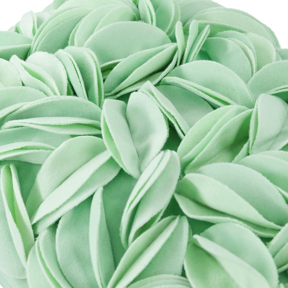 VG|mint-green-solid-suede|Handmade 3D Floral Throw Pillow Cover
