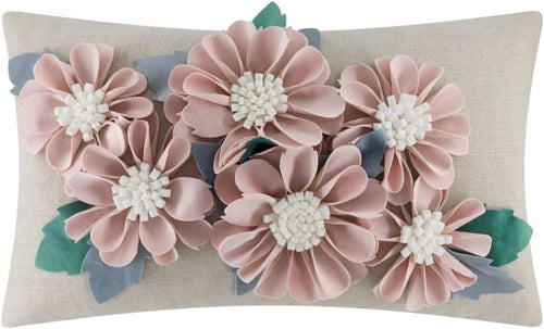 3D Daisy Flower Throw Pillow Cover, White - 6flower-rosegold - Velvet