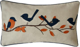 Navy Blue & Orange With Birds
