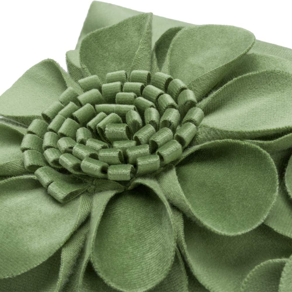 VG|green|3D Flower Throw Pillow Cover