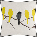 Yellow & Gray Plaid Square With Birds