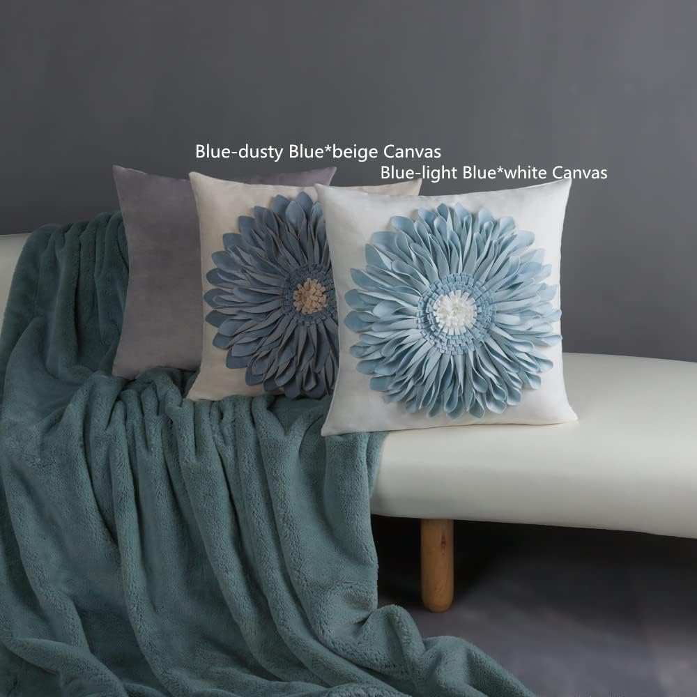 VG|blue-dusty-blue-beige-canvas|3D Sunflowers Throw Pillow Cover Wine Red