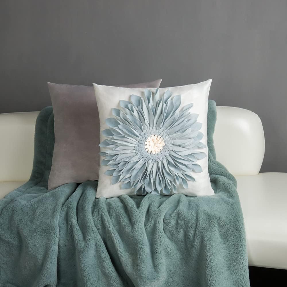 VG|blue-light-blue-white-canvas|3D Sunflowers Throw Pillow Cover Wine Red