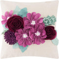 VG|hot-pink|3D Flower Throw Pillow Cover Aesthetic Decorative Floral Accent Pillow Colorful Cushion for Bed Living Room Couch Office Decor Beige Green