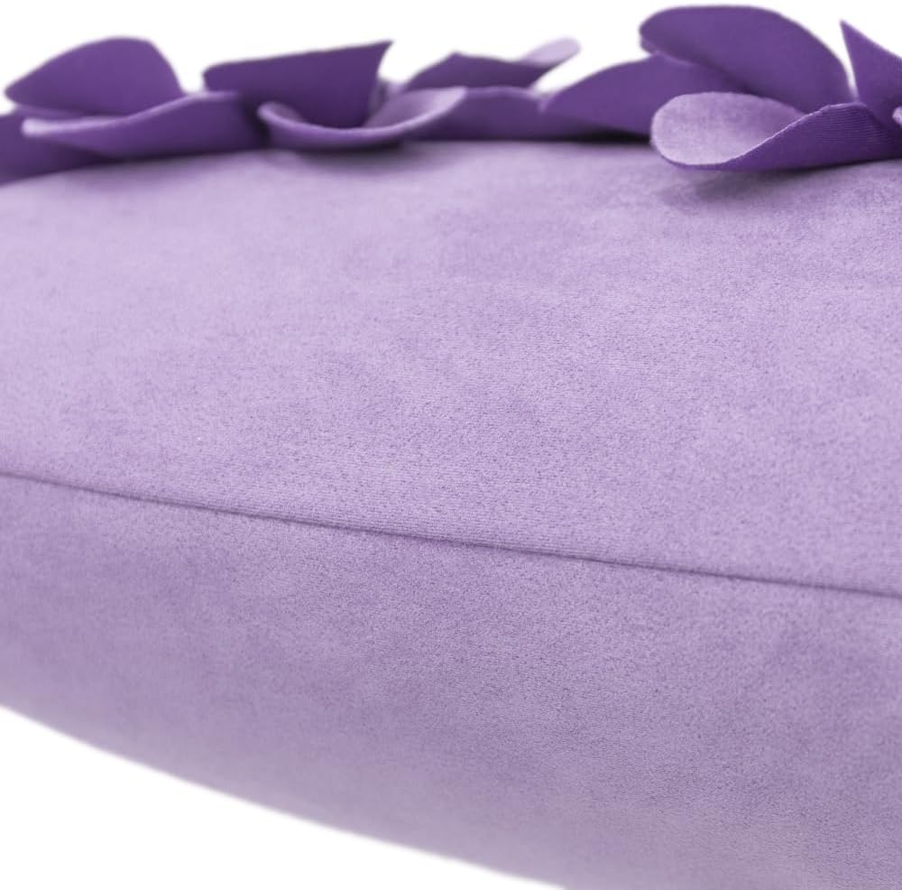 VG|purple-lilac|3D Flower Throw Pillow Cover