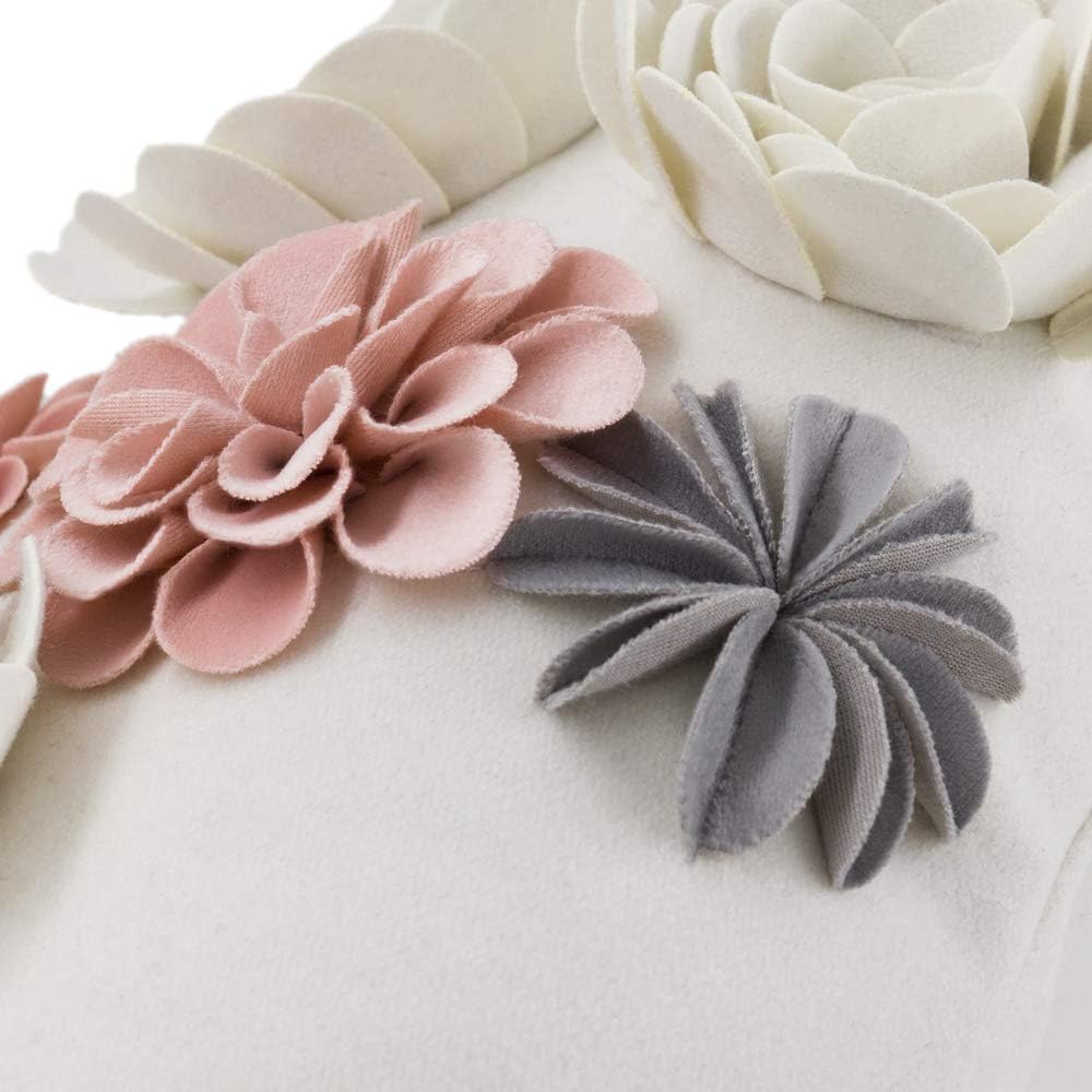 VG|pink-velvet|3D Flower Throw Pillow Cover, Colorful