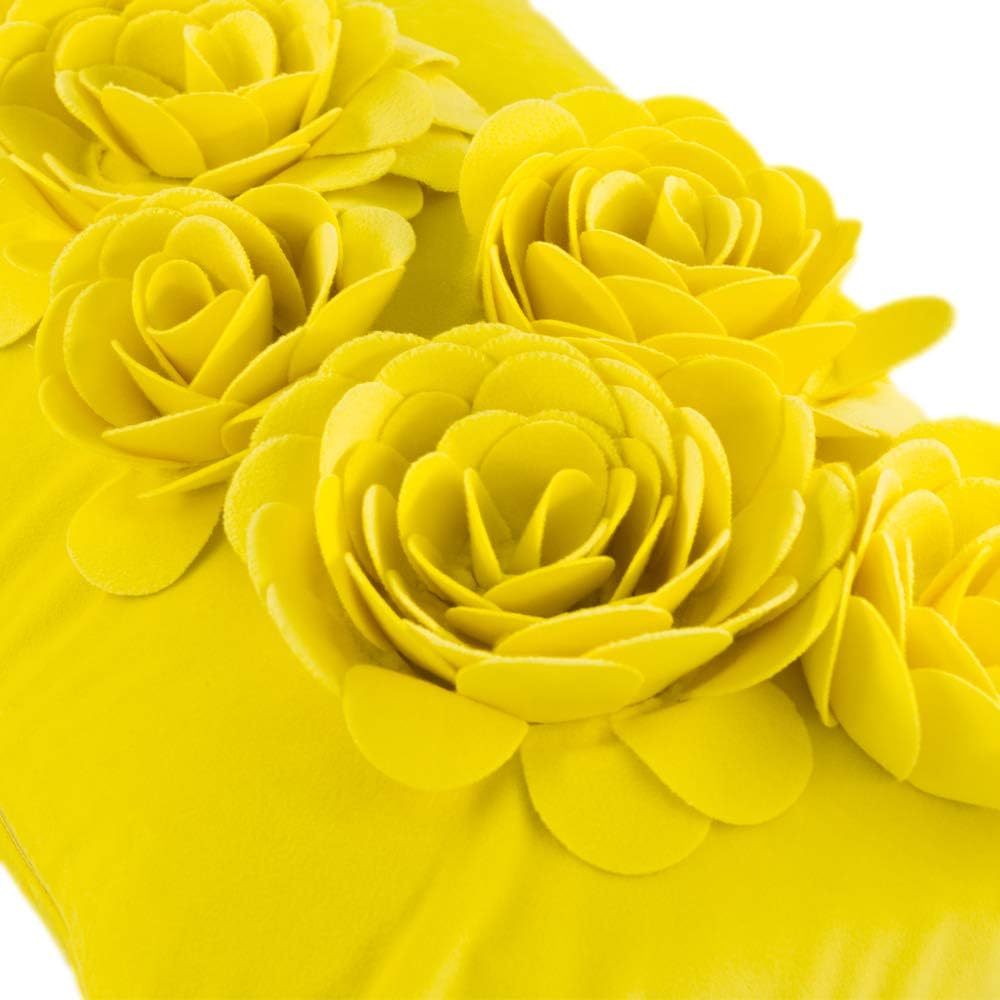 VG|bright-yellow|3D Flower Throw Pillow Cover Lavender