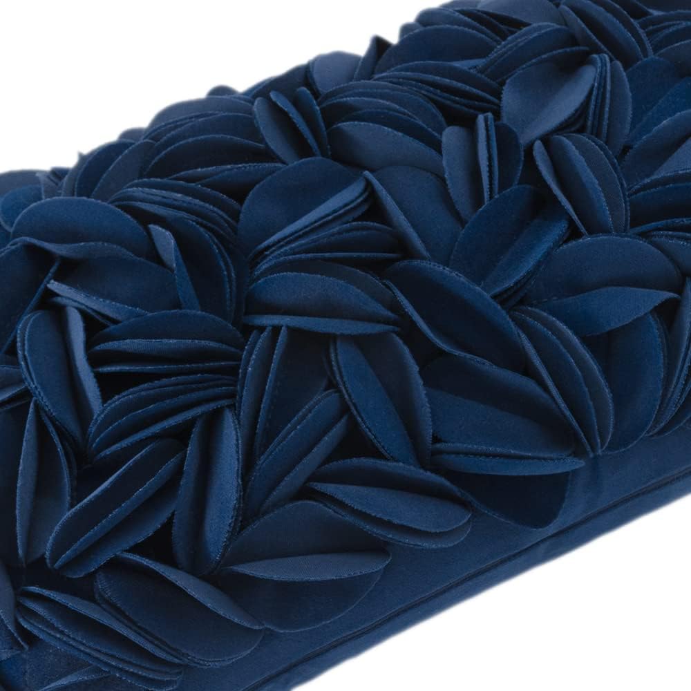 VG|navy-blue-persian-velvet|Handmade 3D Floral Throw Pillow Cover