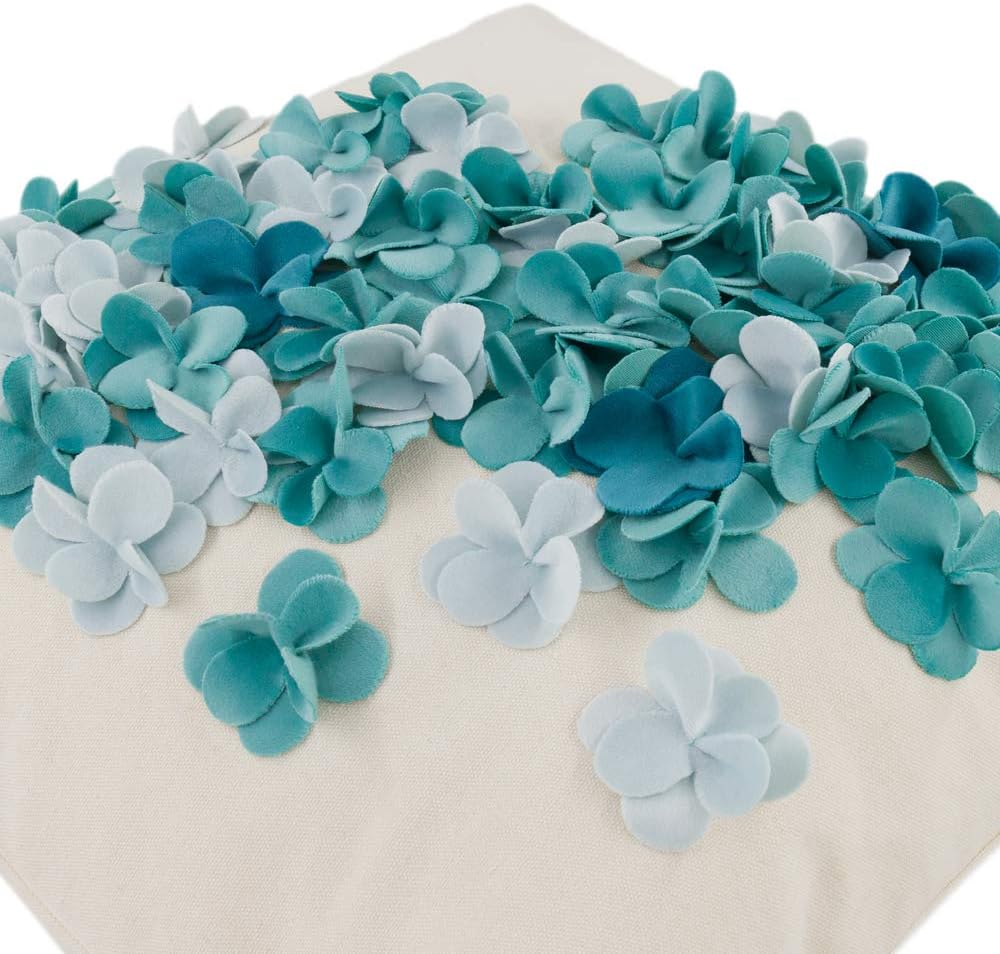 Handmade 3D Flower Throw Pillow Covers Decorative Aesthetic Floral Accent Pillow Cases Stereo Cushion for Couch Living Room Bed Chair Decor Beige