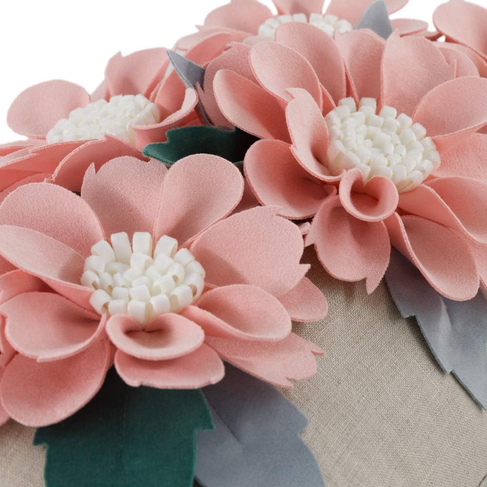 VG|6flower-pink-solid-suede|3D Daisy Flower Throw Pillow Cover, White