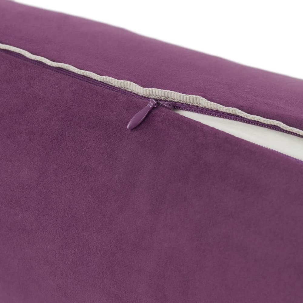 VG|eggplant-j602-45|Solid Velvet Decorative Throw Pillowcase Luxury Soft Cushion Cover for Sofa Couch Chair Blue
