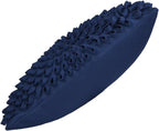 VG|navy-blue-wool|3D Flower Throw Pillow Cover, Velvet, Light Grey